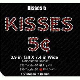 Kisses 5cents  Rhinestone Download EPS SVG