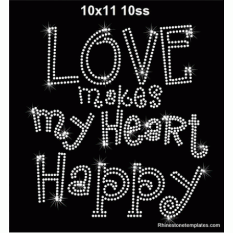 Love makes my Heart Happy Rhinestone Design EPS SVG