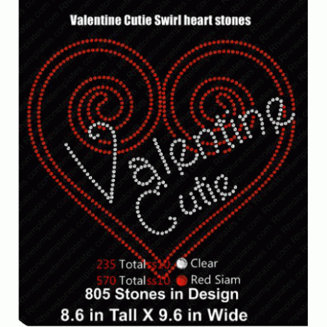 Valentine Cutie Heart Rhinestone Download EPS SVG
