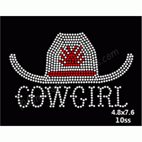 Cowgirl and Hat Rhinestone Design eps svg