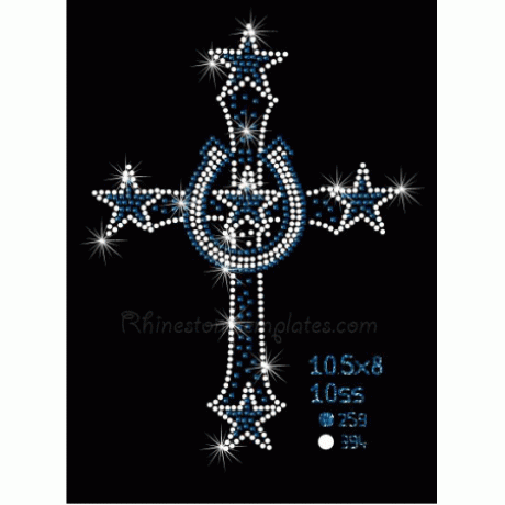 Cross Star Horseshoe Design Rhinestone EPS SVG