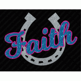 Faith Horseshoe Glitter Download EPS SVG