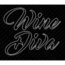 Wine Diva Rhinestone Design SVG EPS